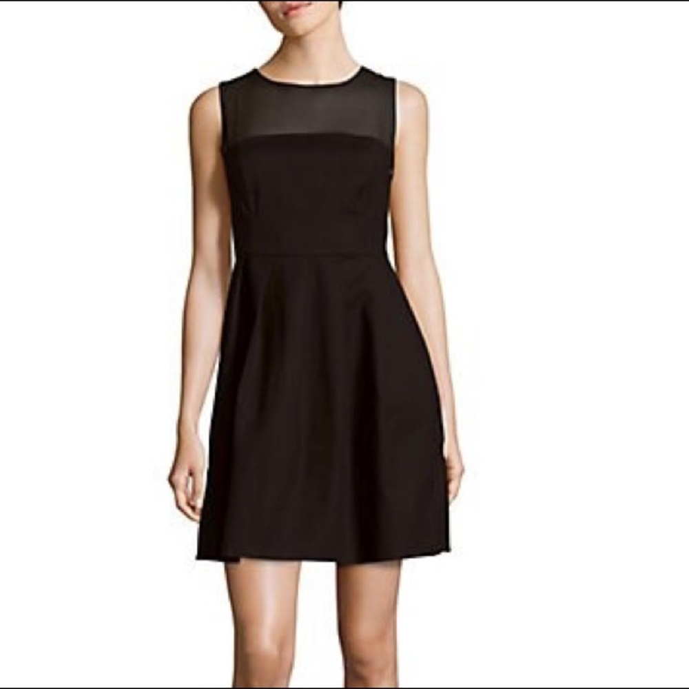 Halton Heritage Sheer-Yoke A-Line Dress